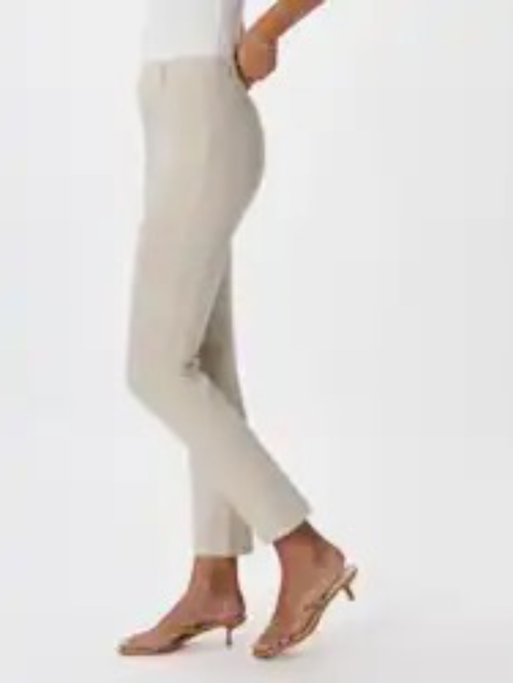 QUINCE Ultra-Stretch Ponte Straight Leg Pants-Ecru-Lge-NWT -wrinkle free-yoga